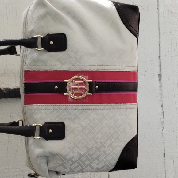 HB NWT Tommy Hilfiger SIGNATURE 2012 Bowler Bag a la Gucci's Original style - Picture 1 of 13